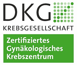 Logo DKG Krebsgesellschaft Zertifiziertes Gynäkologisches Krebszentrum - öffnet die Seite OnkoZert.