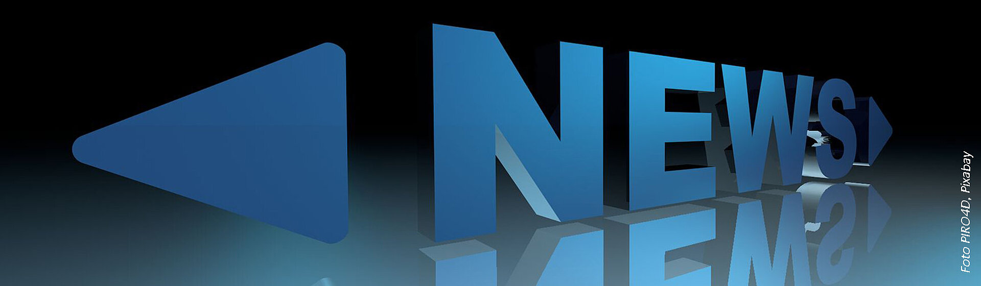 Buchstaben, die das Wort NEWS bilden mit Pfeilen nach links und rechts Buchstaben, die das Wort NEWS bilden mit Pfeilen nach links und rechts