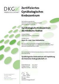 Zertifikat Gynäkologisches Krebszentrum Zertifikat Gynäkologisches Krebszentrum