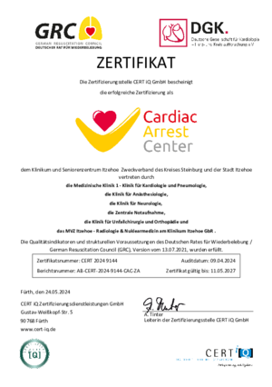 Zertifikat Cardiac Arrest Center 2024 - 2027 Zertifikat Cardiac Arrest Center 2024 - 2027