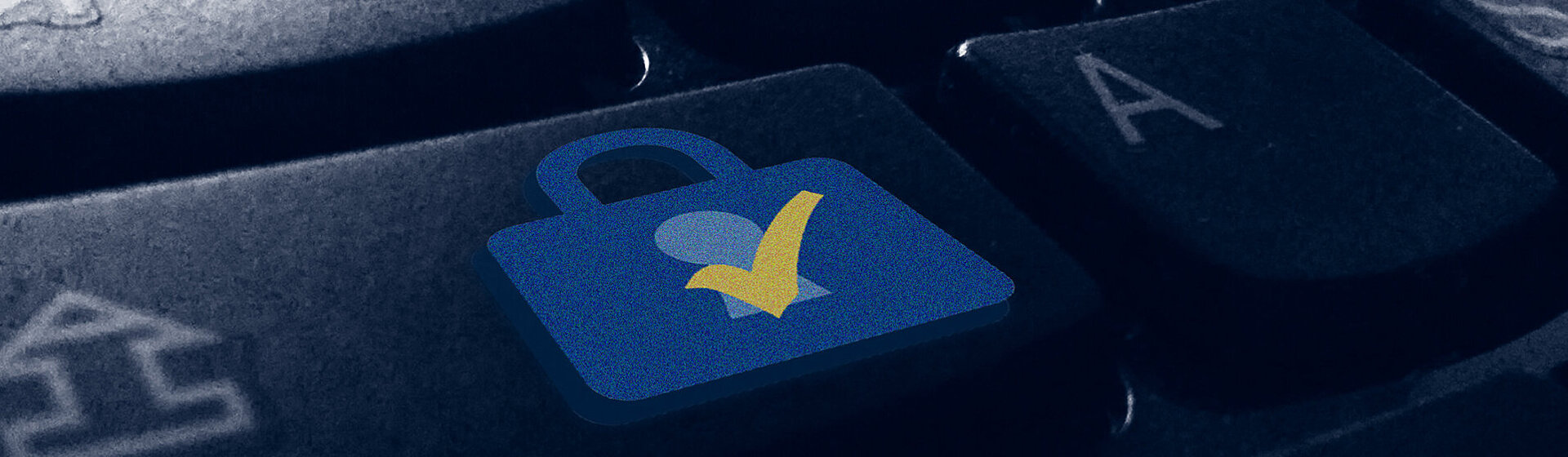 Tastur mit einem Symbol eines Schlosses auf dem ein Haken aufgezeichnet ist. Tastur mit einem Symbol eines Schlosses auf dem ein Haken aufgezeichnet ist.